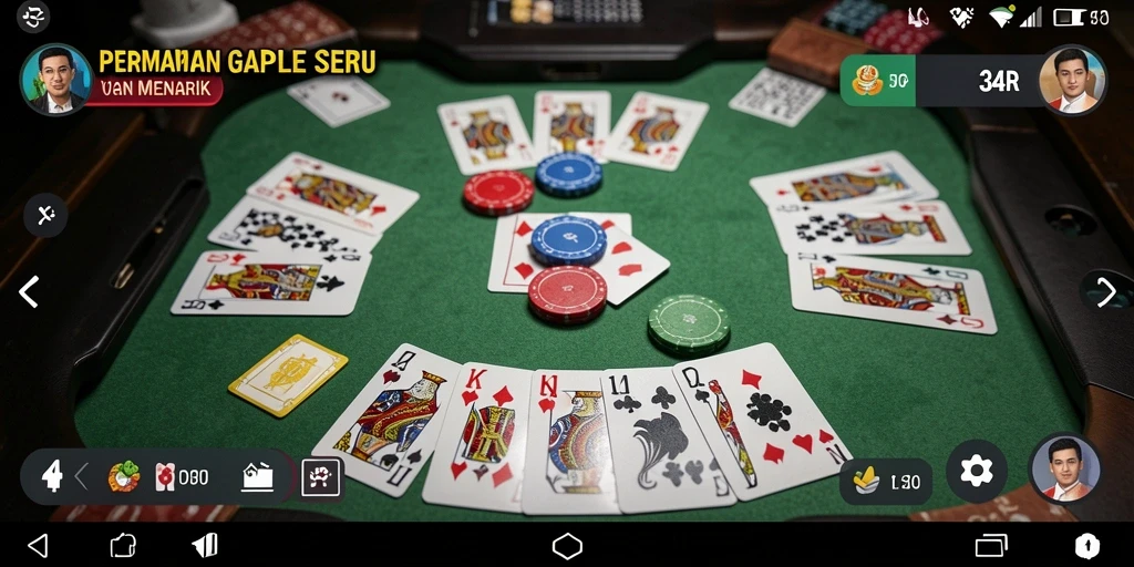 Tampilan gameplay Gaple yang seru dan menyenangkan di 34R.