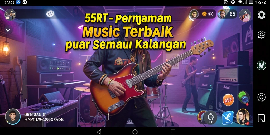 Screenshot utama 55RT menampilkan gameplay musik yang seru dan interaktif.