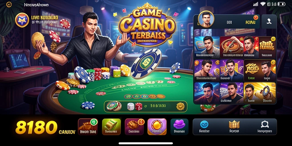 Tampilan gameplay Live Casino yang seru di aplikasi 8180.