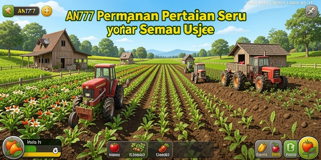 Tangkapan layar AN777 menampilkan gameplay pertanian yang menarik dan interaktif.