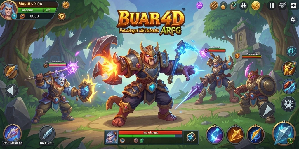 Screenshot gameplay BUAH4D yang menampilkan pertarungan seru dalam dunia ARPG.