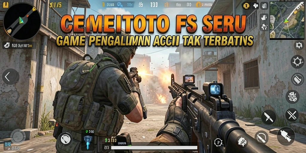 Screenshot CERITOTO menampilkan gameplay FPS yang penuh aksi dan grafis menarik.