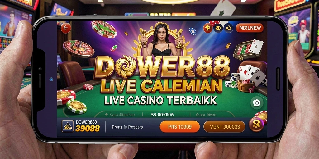 Tampilan gameplay DOWER88 yang menegangkan dengan dealer langsung.