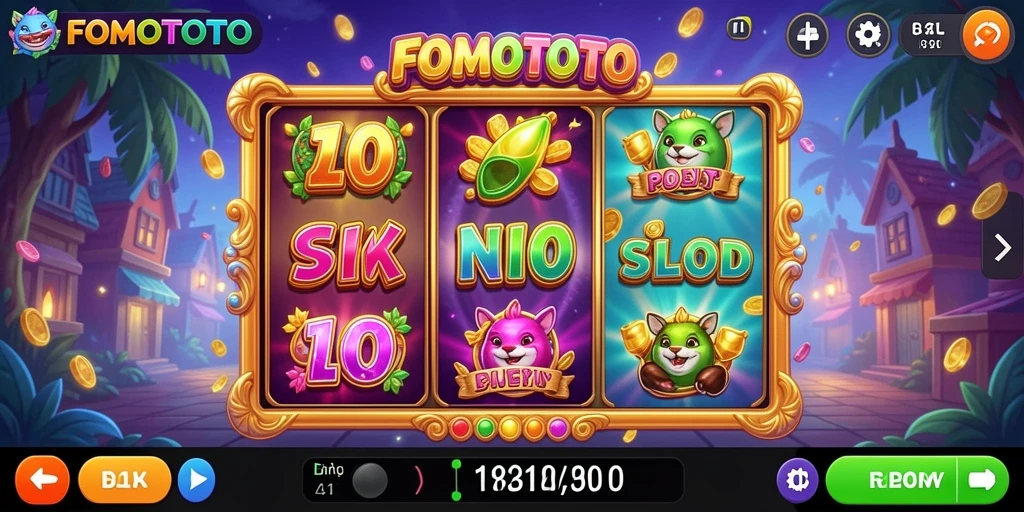 Tampilan menarik FOMOTOTO dengan gameplay slot yang menegangkan.