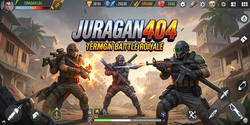 Tangkapan layar menampilkan aksi seru dari gameplay Battle Royale JURAGAN404.