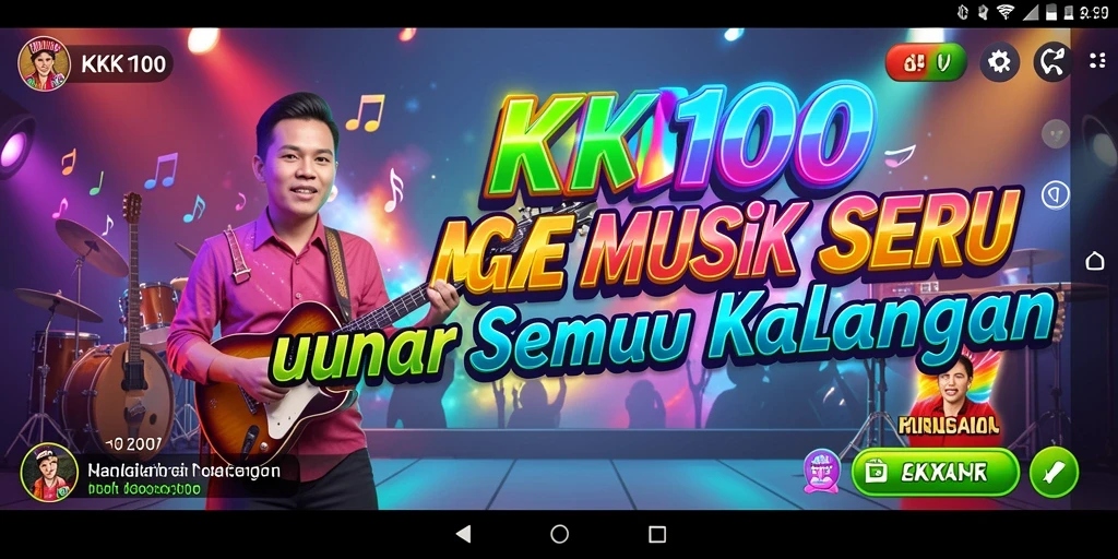 Tampilan gameplay menarik KPK100 dengan berbagai pilihan lagu.