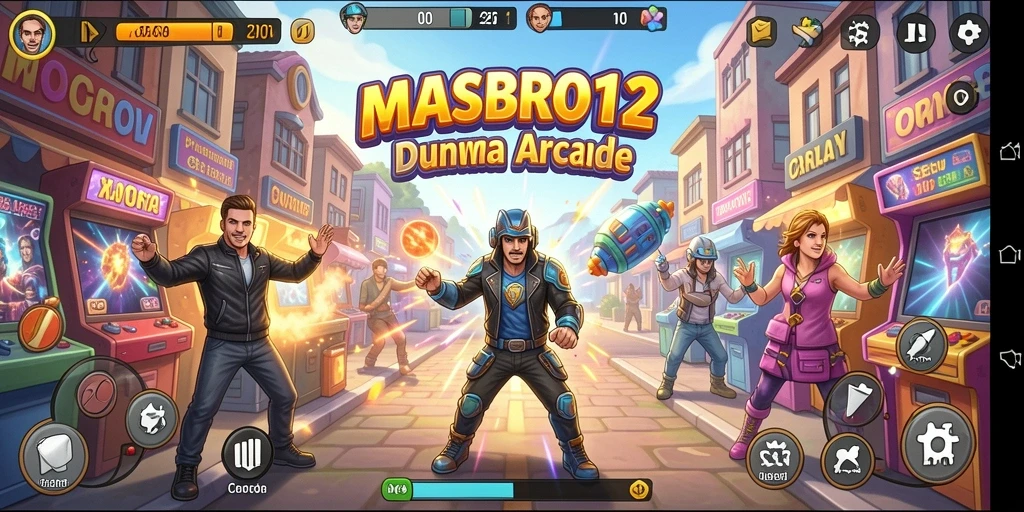 Screenshot gameplay MASBRO12 dengan aksi seru di dunia Arcade.