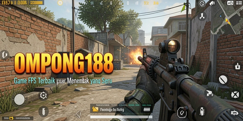 Tampilan gameplay seru dari OMPONG188 dalam aksi FPS.