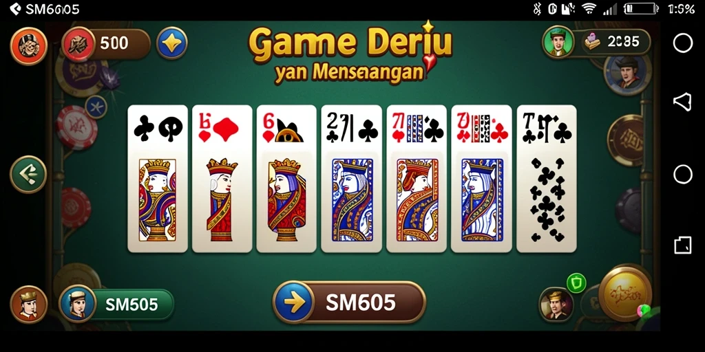Screenshot gameplay SM605 yang menunjukkan serunya permainan Domino.
