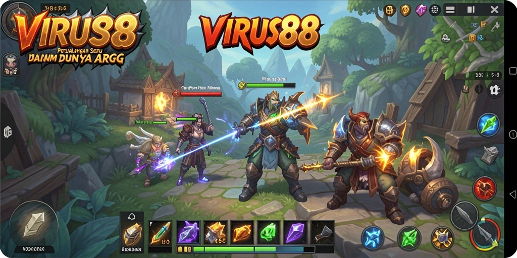 Gameplay dinamis dan pertarungan epik di VIRUS88.